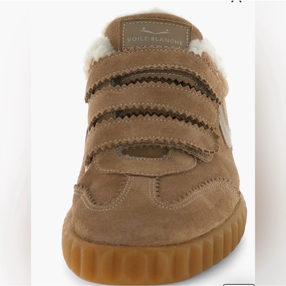 NWT VOILE BLANCHE INES Faux Shearling Sneaker in Light Beige - Picture 4 of 16